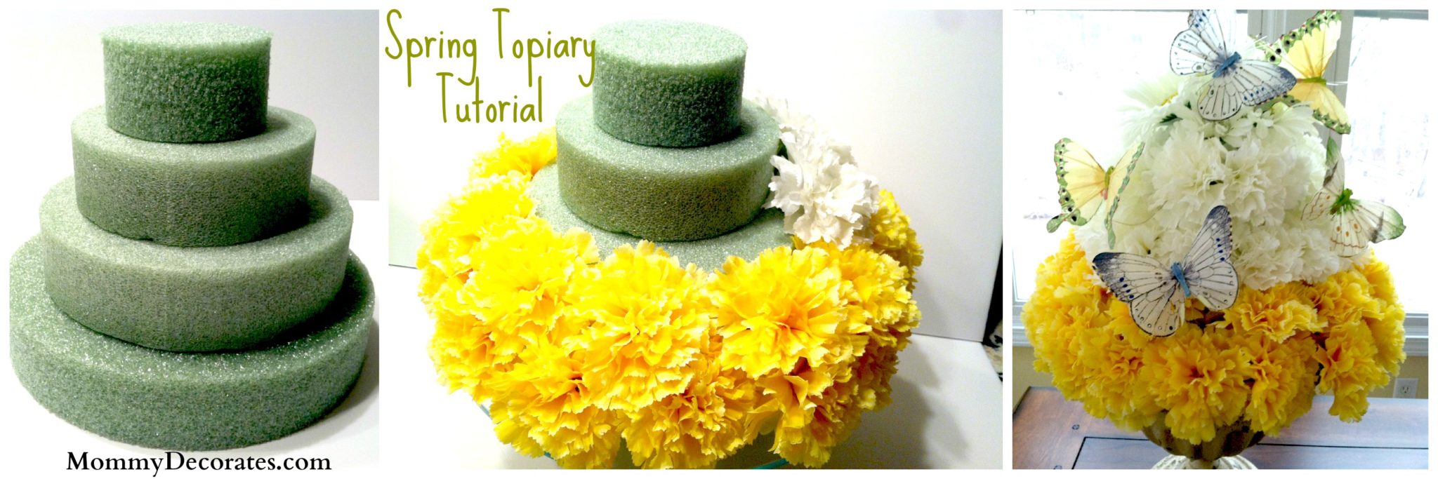 Spring Topiary - How to make one 3 Pictures