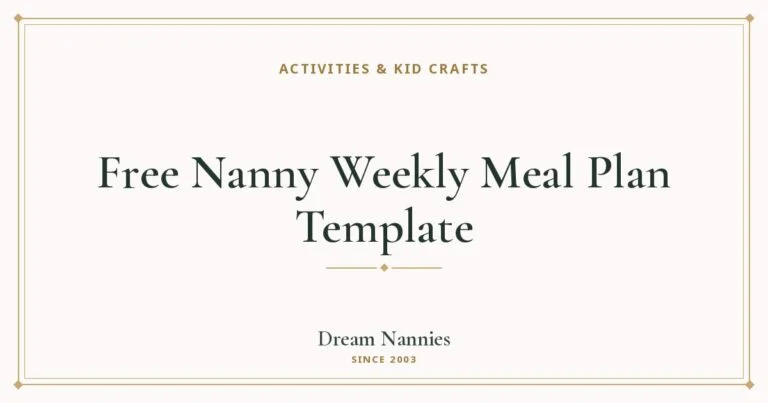 Dream Nannies blog title card: Free Nanny Weekly Meal Plan Template