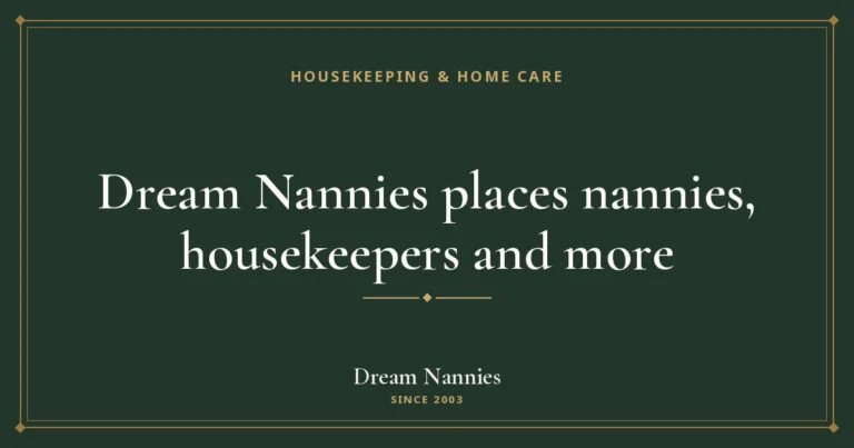 Dream Nannies blog title card: Dream Nannies places nannies, housekeepers and more