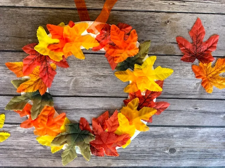 Wreath made of fall leaves
