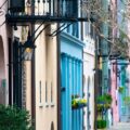Charleston, SC — Rainbow Row streetscape for Charleston nanny salary guide