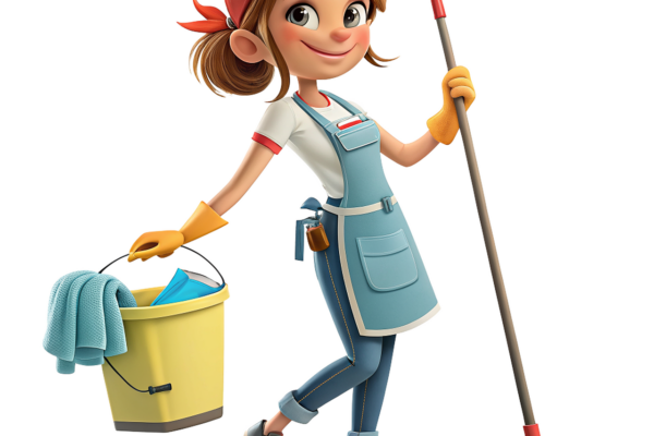 Housekeeper caring for a historic home in Savannah, Georgia.