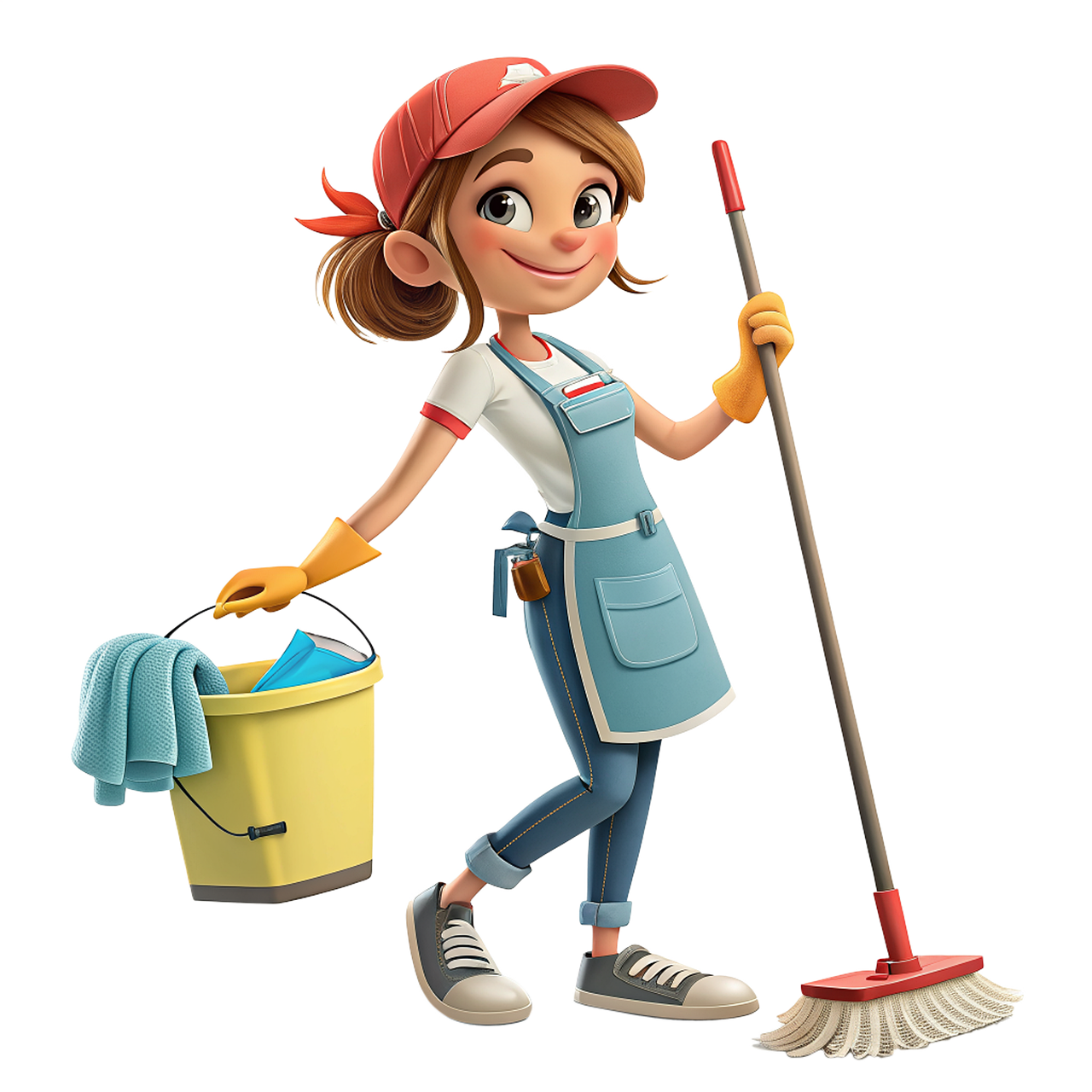 Housekeeper caring for a historic home in Savannah, Georgia.