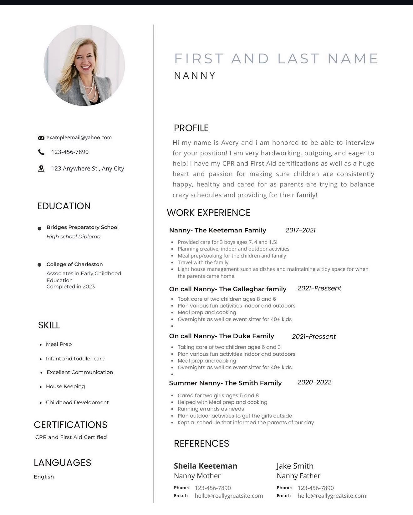 The Blueprint for a Perfect Nanny Resume - Dream Nannies